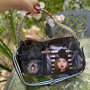 Nicole Lee Studded Handle Jeans Shoulder Bag and or Tote Crossbody